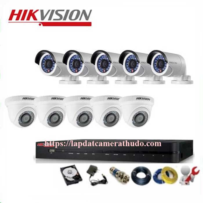 Trọn Bộ 10 Mắt Camera Hikvision 2.0M Full HD 1080P
