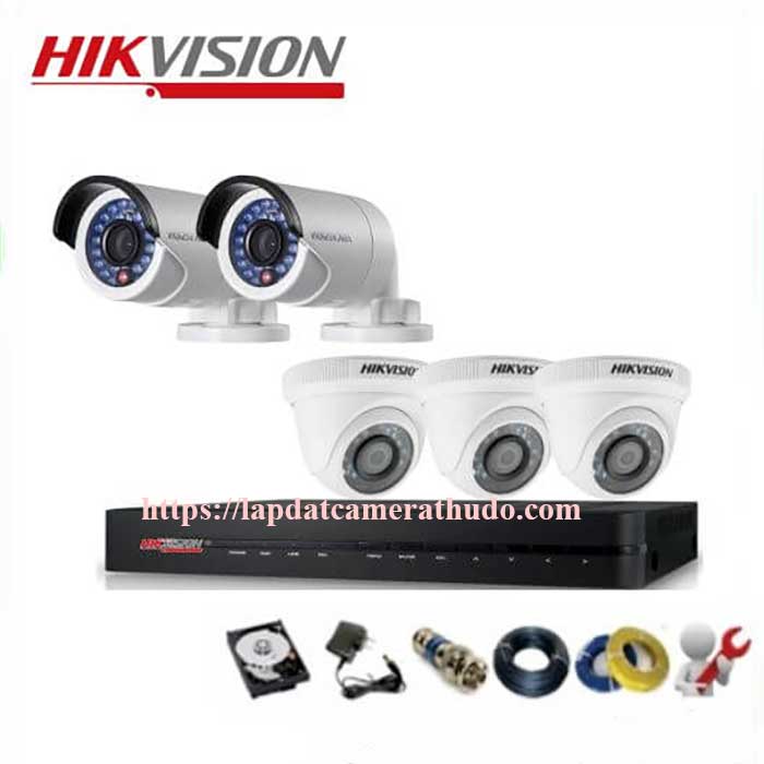 Trọn Bộ 5 Mắt Camera Hikvision 2.0M Full HD 1080P