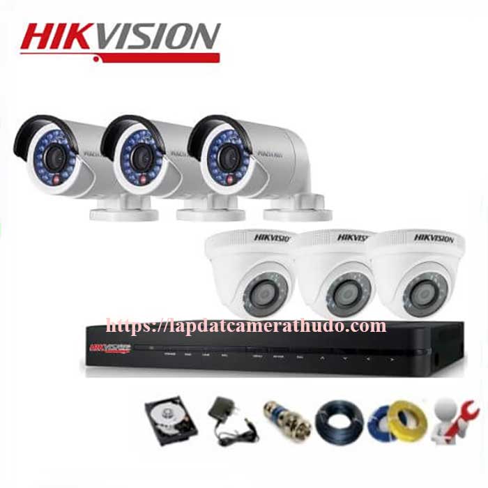 Trọn Bộ 6 Mắt Camera Hikvision 2.0M Full HD 1080P