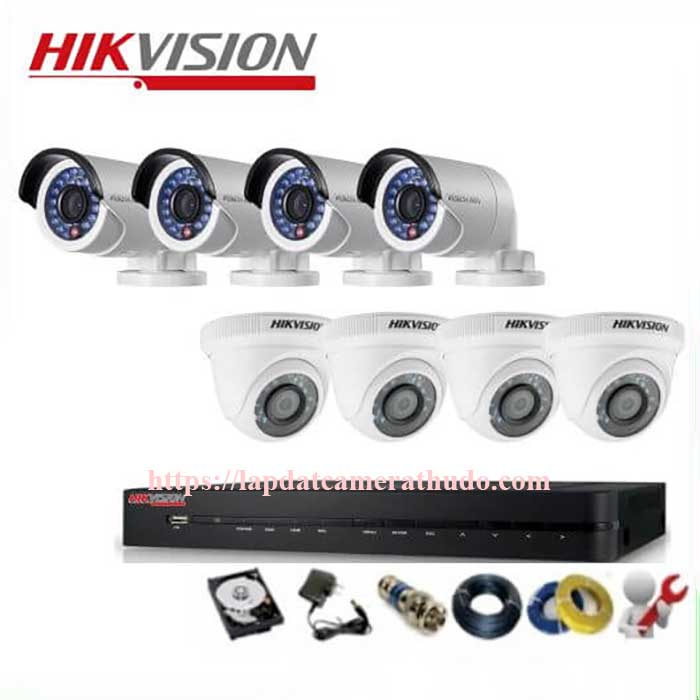 Trọn Bộ 8 Mắt Camera Hikvision 2.0M Full HD 1080P