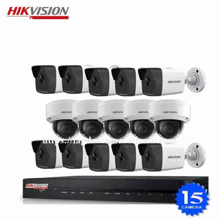 Bộ 15 mắt camera ip Hikvision 2mp