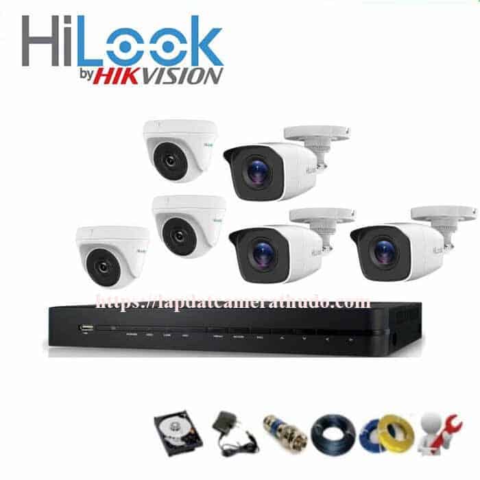 Trọn Bộ 6 Mắt Camera Hilook 2.0Mpx by HIKVISION
